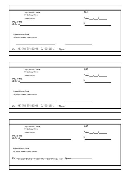fake printable checks